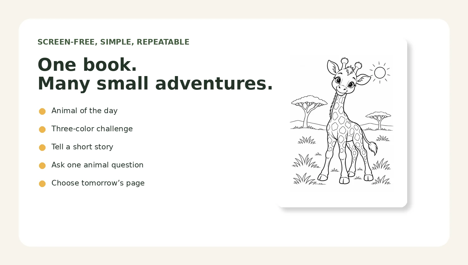 Screen free animal coloring activities for kids ages 4 to 8 using the Baby Animals coloring book